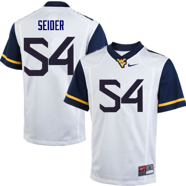 NCAA Men's JahShaun Seider West Virginia Mountaineers White #54 Nike Stitched Football College Authentic Jersey PF23L11TF